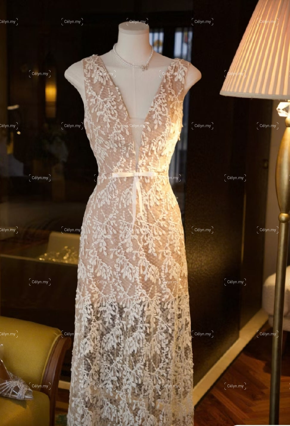 Elysia Lace Midi Dress