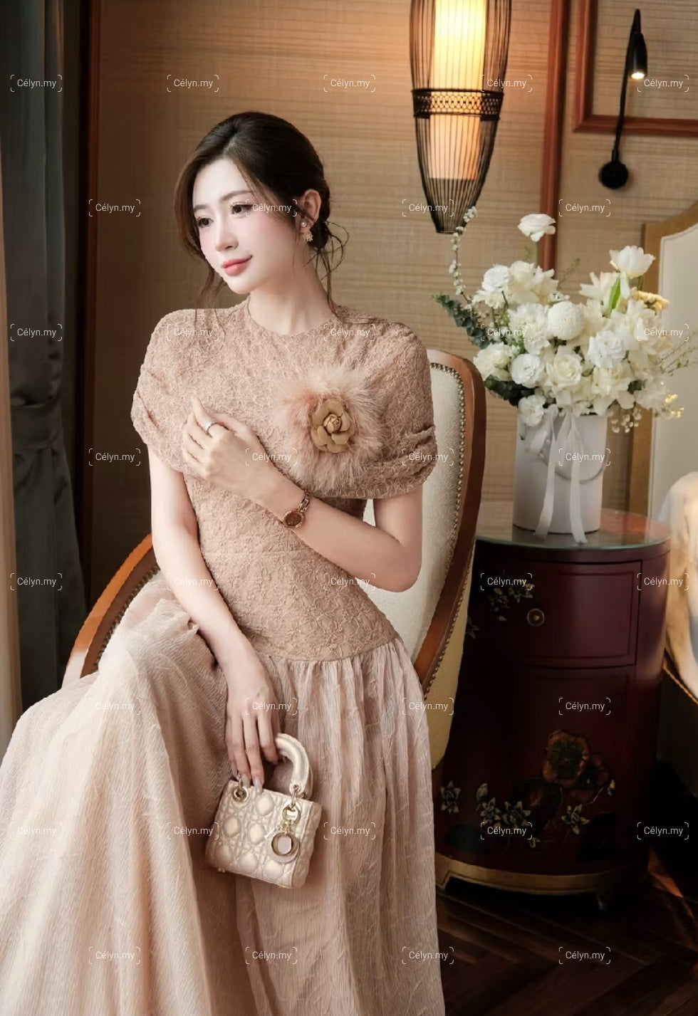 Velour Fleur Dress