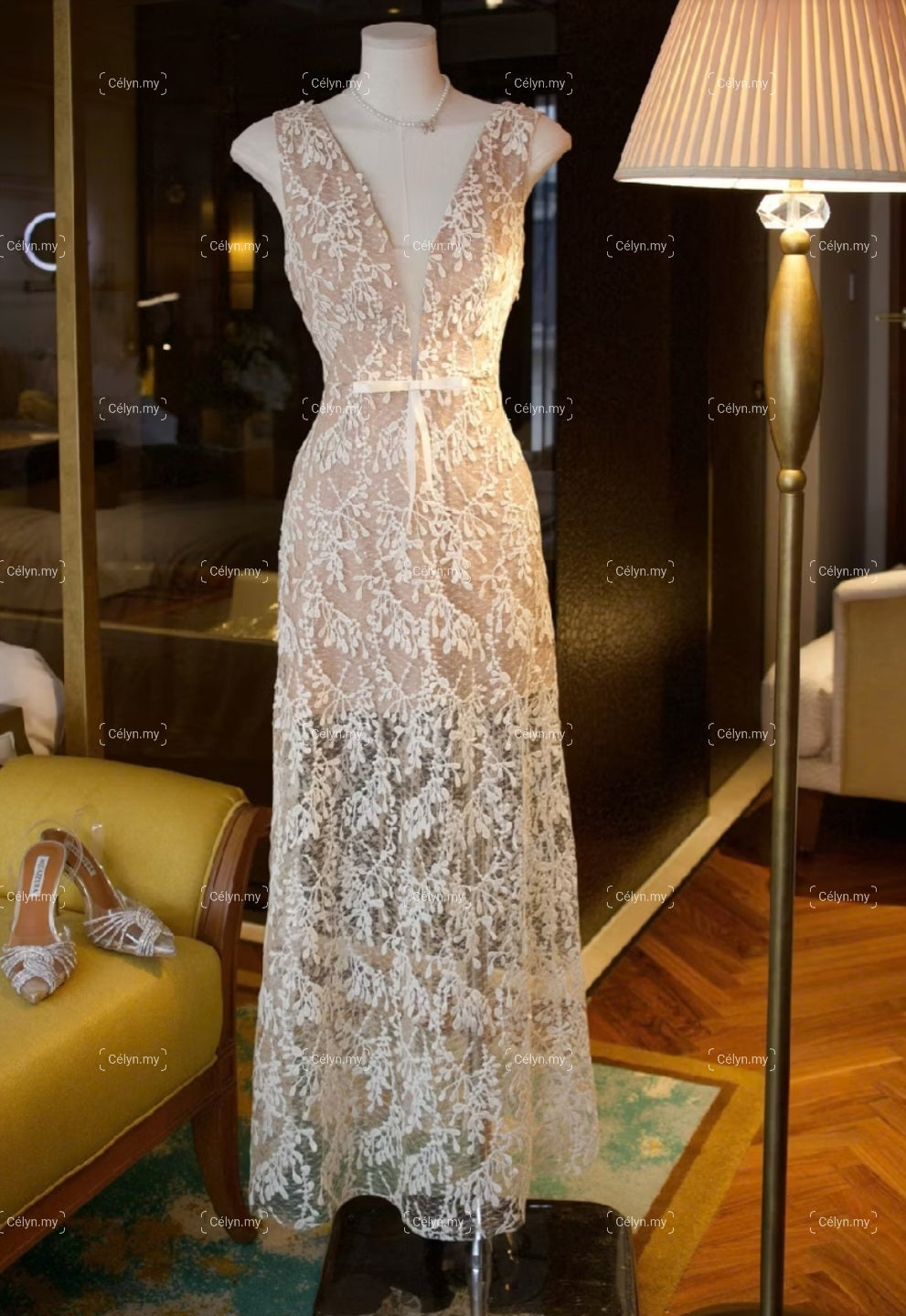 Elysia Lace Midi Dress