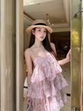 Rosé Chantilly Dress