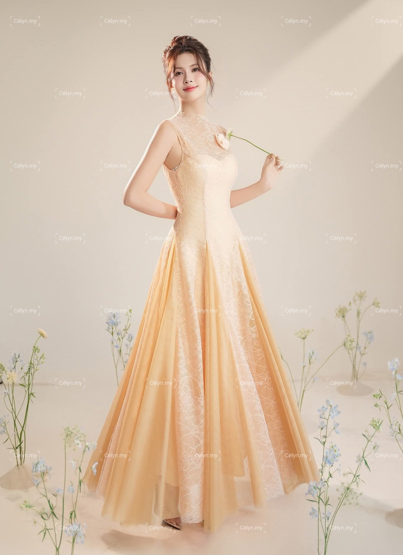 Champagne Lace Gown