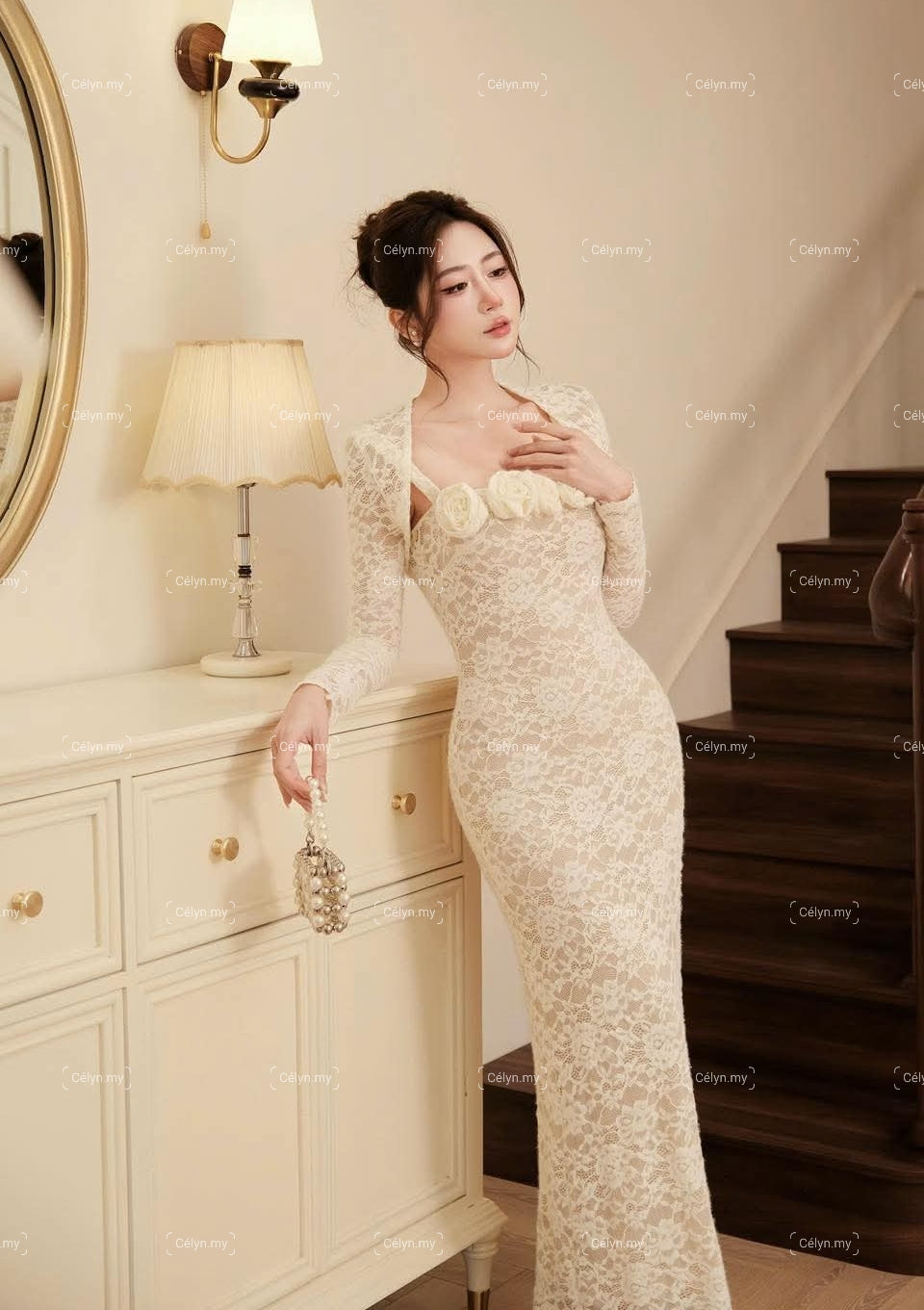 Rosé Fleur Lace Dress