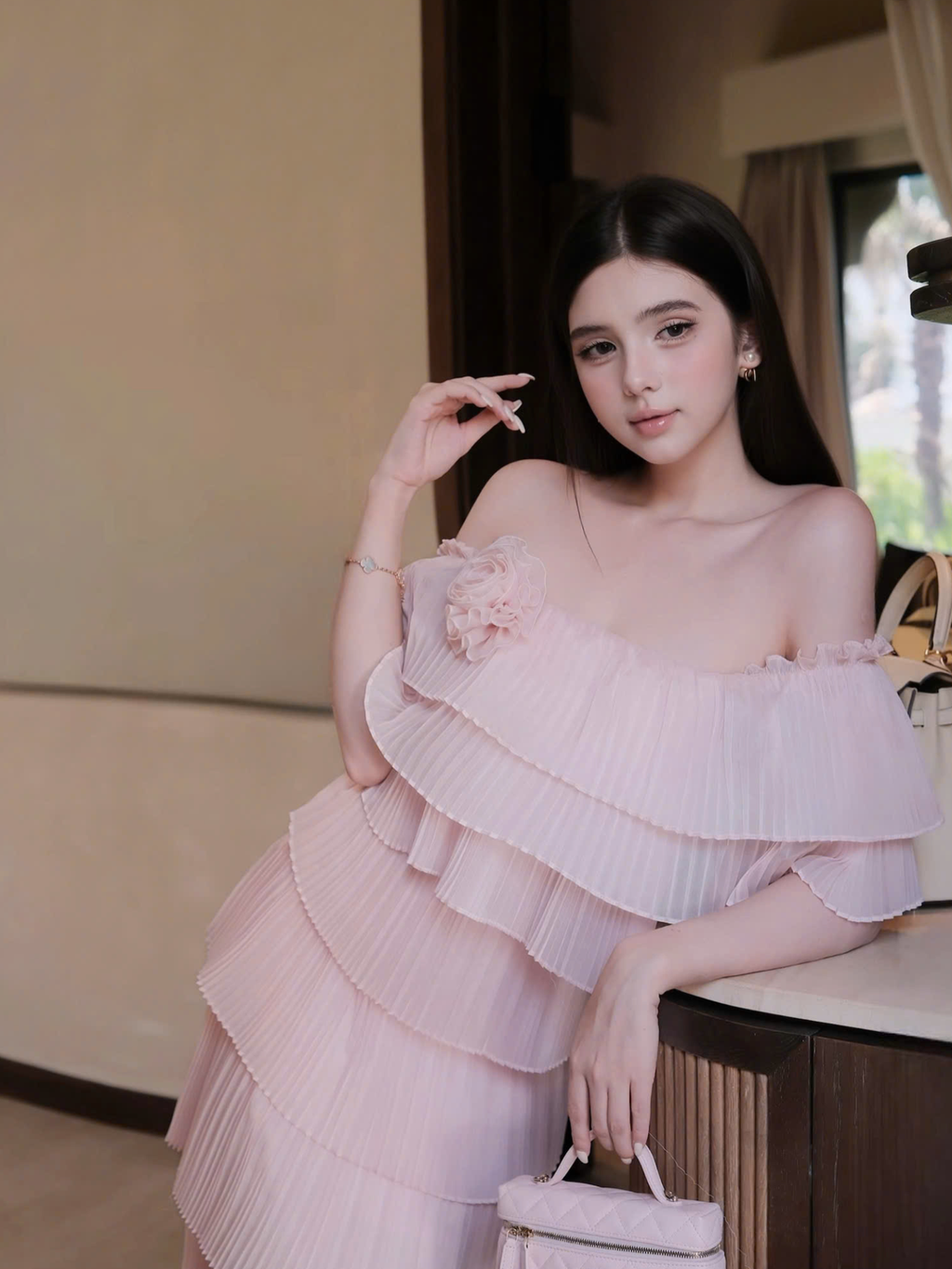 Rosette Blush Dress