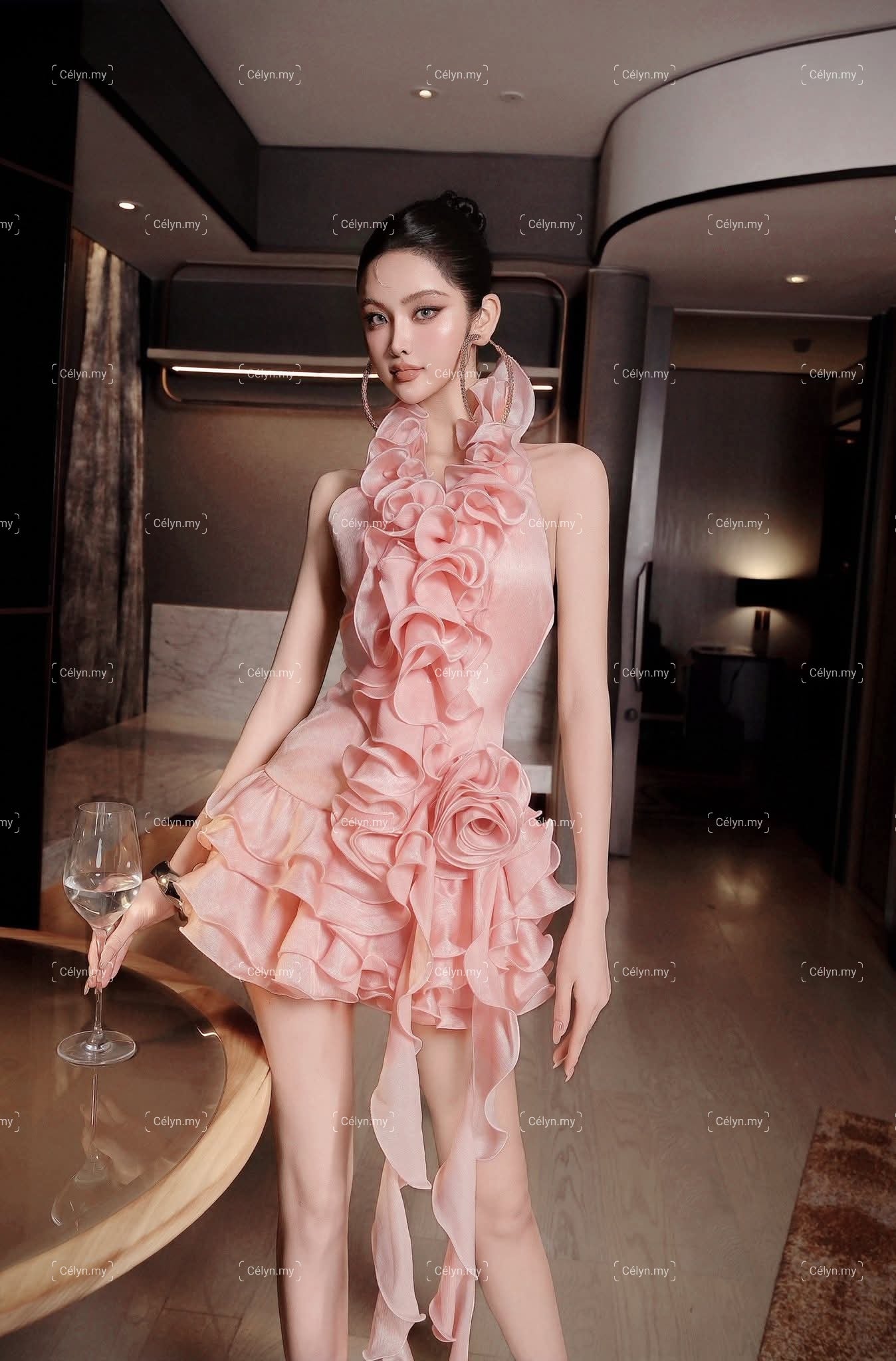 Petal Cascade Mini Dress