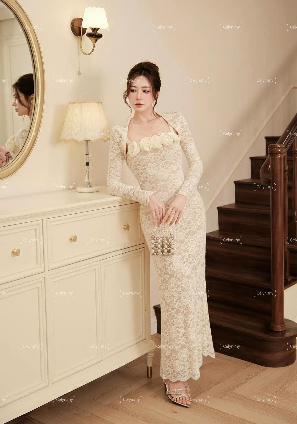 Rosé Fleur Lace Dress