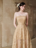 Valeria Lace Gold Dress